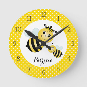 Queen Bee Personalized Wall Clock Ronde Klok