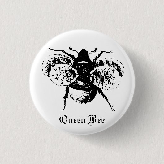 Queen Bee Pin Ronde Button 3,2 Cm (Voorkant)