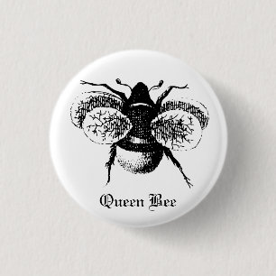 Queen Bee Pin Ronde Button 3,2 Cm