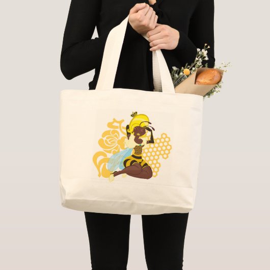 Queen Bee Pin Up Grote Tote Bag (Voorkant (product))