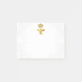 QUEEN BEE Post-It Notes - Gold Bee Crown Honeycomb