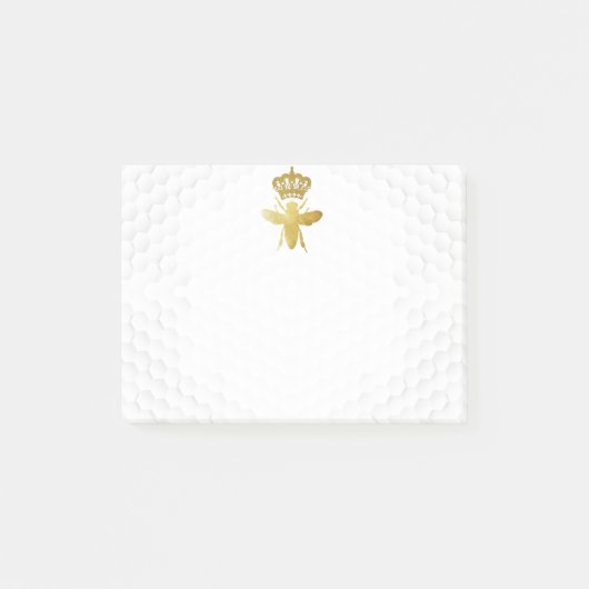 QUEEN BEE Post-It Notes - Gold Bee Crown Honeycomb (Voorkant)