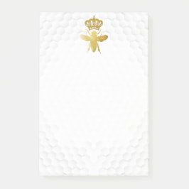 QUEEN BEE Post-It Notes - Gold Bee Crown Honeycomb