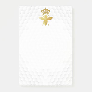 QUEEN BEE Post-It Notes - Gold Bee Crown Honeycomb
