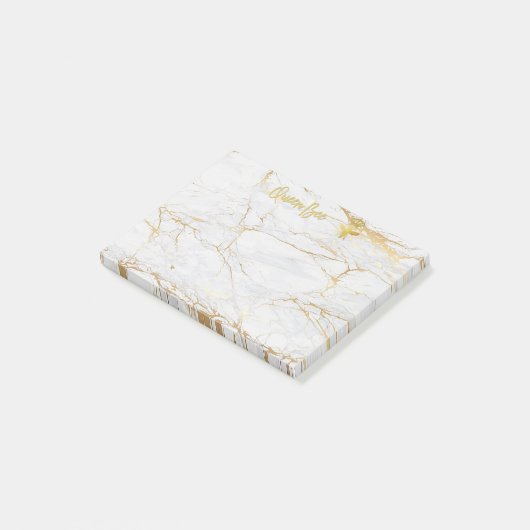 QUEEN BEE Post-It-notities - Gouden Marmer Bijen K Post-it® Notes (Schuin)