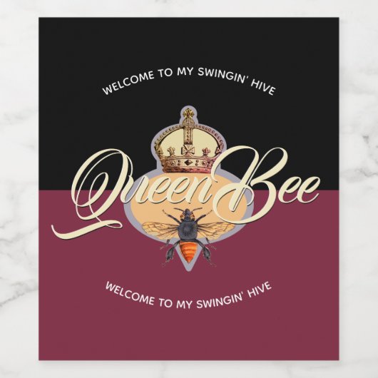 Queen Bee Red Wijn Etiket (Enkel label)