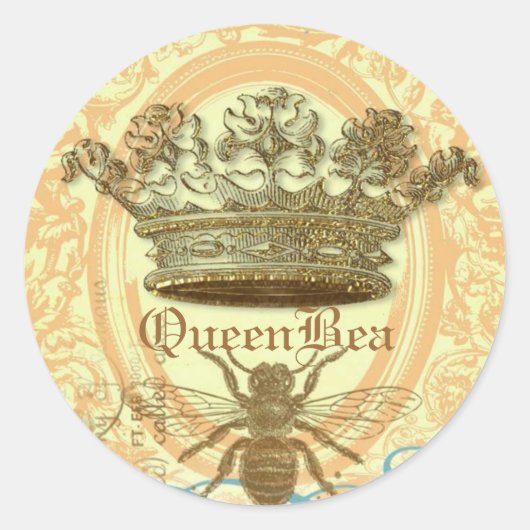Queen Bee ronde afdichtingen of Stickers (Voorkant)