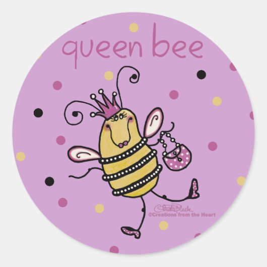 Queen Bee Ronde Sticker (Voorkant)