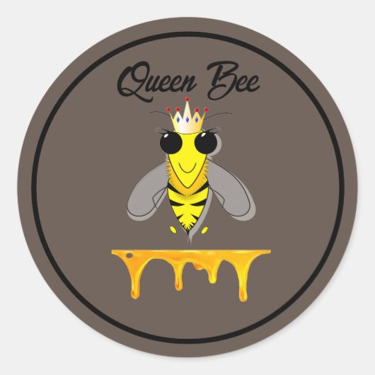 Queen Bee Ronde Sticker (Voorkant)