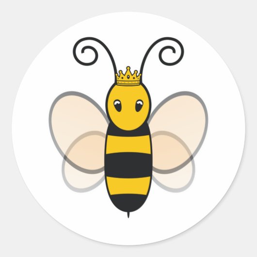 Queen Bee Ronde Sticker (Voorkant)