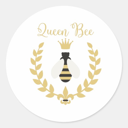 Queen Bee Ronde Sticker (Voorkant)