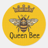 Queen Bee Ronde Sticker (Voorkant)