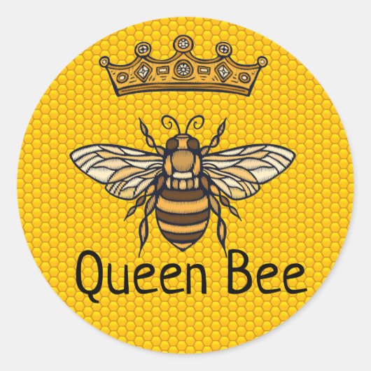 Queen Bee Ronde Sticker (Voorkant)