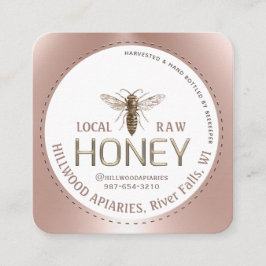 Queen Bee Roos Gold imkers bijenstal honingraat Vierkante Visitekaartje