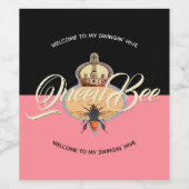 Queen Bee Roos Wijn Etiket (Enkel label)