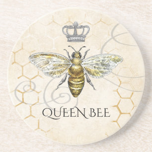 Queen Bee Royal Crown Beige Zandsteen Onderzetter