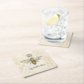  Queen Bee Royal Crown Honeycomb Beige Kartonnen Onderzetters (Insitu)