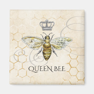  Queen Bee Royal Crown Honeycomb Beige Magneet