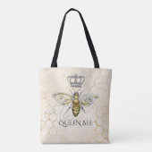  Queen Bee Royal Crown Honeycomb Beige Tote Bag (Achterkant)
