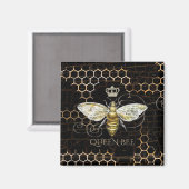  Queen Bee Royal Crown Honingraat Zwart Magneet (Voorkant / Achterkant)