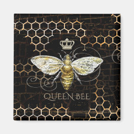  Queen Bee Royal Crown Honingraat Zwart Magneet