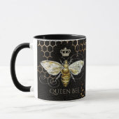  Queen Bee Royal Crown Honingraat Zwart Mok (Links)