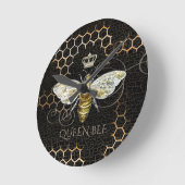 Queen Bee Royal Crown Honingraat Zwart Ronde Klok (Hoek)