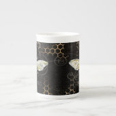  Queen Bee Royal Crown Zwart Porselein Kop (Voorkant)