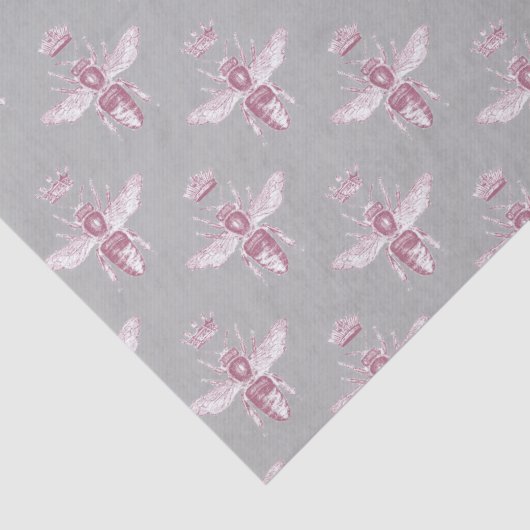 Queen Bee Roze Grijs Decoupage Tissuepapier (Detail)