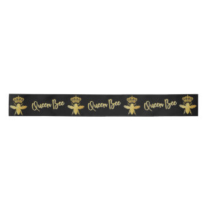 QUEEN BEE SATIN RIBBON BLACK SATIJNEN LINT
