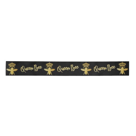 QUEEN BEE SATIN RIBBON BLACK SATIJNEN LINT (Voorkant)