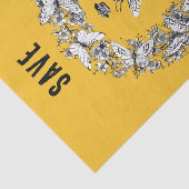 Queen Bee Save the Bees Vlinder Krans Geel Tissuepapier (Detail)