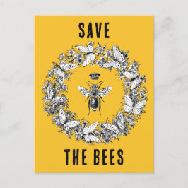 Queen Bee Save the Bees Vlinderkrans Briefkaart