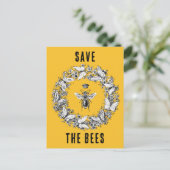 Queen Bee Save the Bees Vlinderkrans Briefkaart (Staand voorkant)