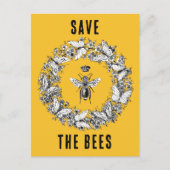Queen Bee Save the Bees Vlinderkrans Briefkaart (Voorkant)