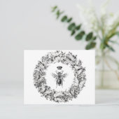 Queen Bee Save the Bees Vlinderkrans Briefkaart (Staand voorkant)