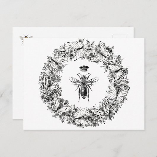 Queen Bee Save the Bees Vlinderkrans Briefkaart (Voorkant / Achterkant)