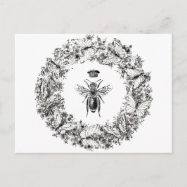 Queen Bee Save the Bees Vlinderkrans Briefkaart