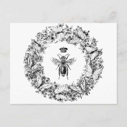 Queen Bee Save the Bees Vlinderkrans Briefkaart (Voorkant)
