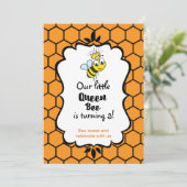 Queen Bee Schattigee hommel met kroonverjaardag Kaart (Staand voorkant)