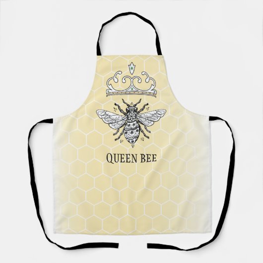Queen Bee Schort | Gepersonaliseerd schort (Voorkant)