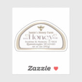 Queen Bee Skep Shaped Honey Skep Jar Label Hearts (Vel)