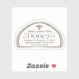 Queen Bee Skep Shaped Honey Skep Jar Label Hearts