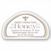 Queen Bee Skep Shaped Honey Skep Jar Label Hearts (Voorkant)