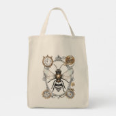 Queen bee steampunk bij canvas tas (Achterkant)