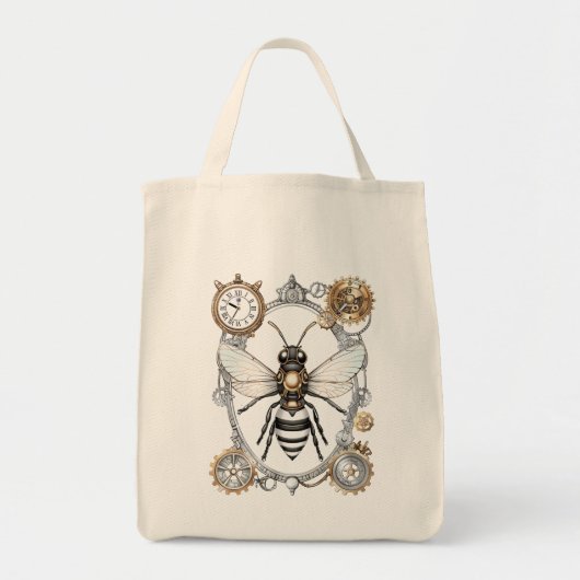 Queen bee steampunk bij canvas tas (Voorkant)