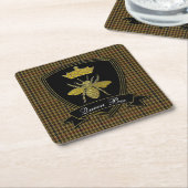 Queen Bee Tweed Jouw tekst Kartonnen Onderzetters (Schuin)