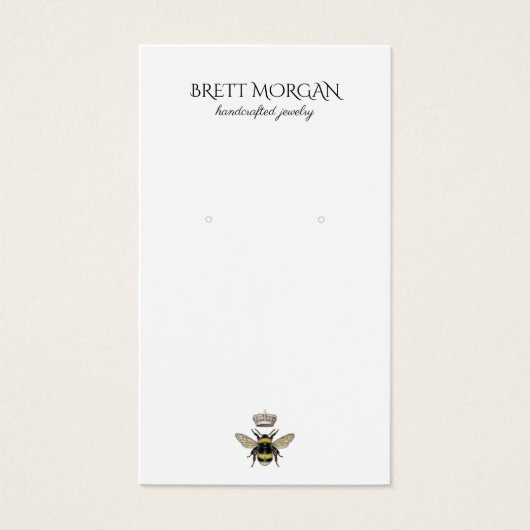 Queen Bee Typography Earring Jewelry Display Kaart (Voorkant)