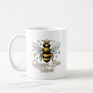 Queen Bee Vibes Gold Crown Koffiemok