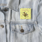 Queen Bee Vierkante Button 5,1 Cm (In situ)